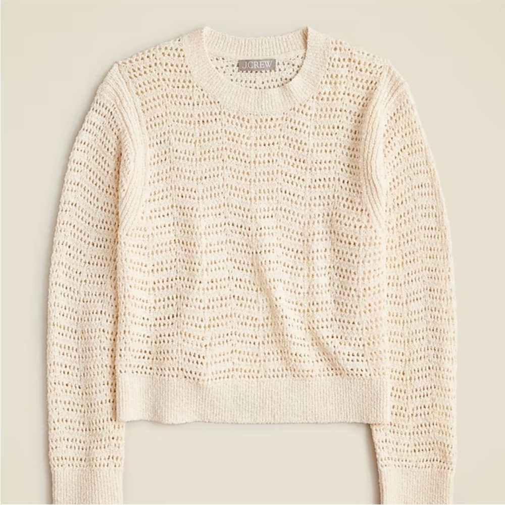 NWT J.Crew Ivory Open-Knit Sweater